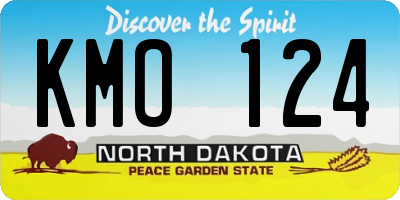 ND license plate KMO124