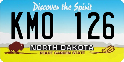 ND license plate KMO126