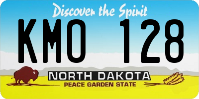 ND license plate KMO128