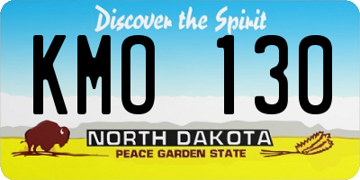 ND license plate KMO130