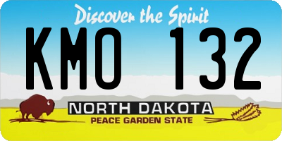 ND license plate KMO132