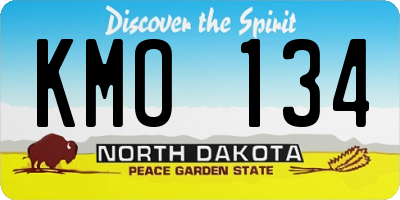 ND license plate KMO134