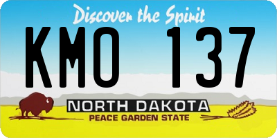 ND license plate KMO137