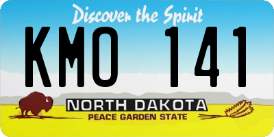 ND license plate KMO141