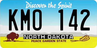 ND license plate KMO142