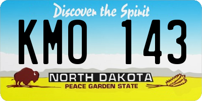 ND license plate KMO143