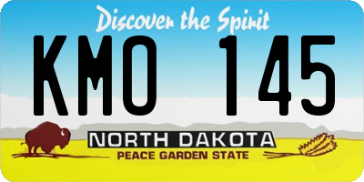 ND license plate KMO145