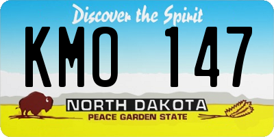ND license plate KMO147