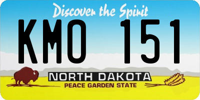 ND license plate KMO151