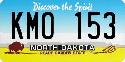 ND license plate KMO153