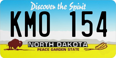 ND license plate KMO154