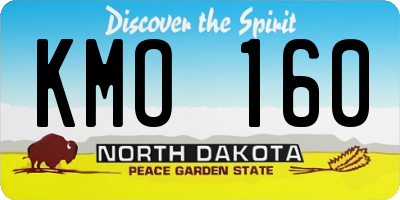 ND license plate KMO160