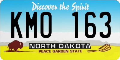 ND license plate KMO163