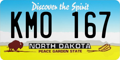 ND license plate KMO167