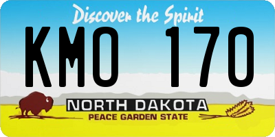 ND license plate KMO170