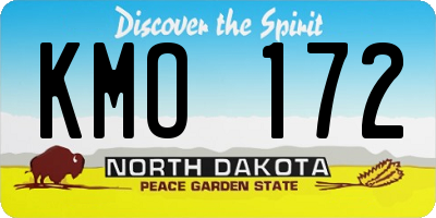 ND license plate KMO172