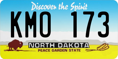 ND license plate KMO173