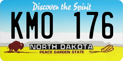 ND license plate KMO176