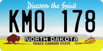 ND license plate KMO178