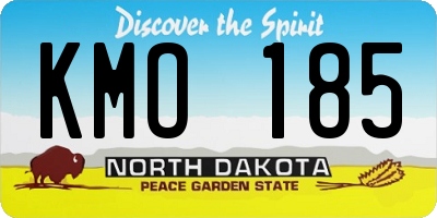 ND license plate KMO185