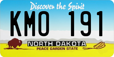 ND license plate KMO191
