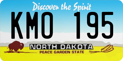 ND license plate KMO195