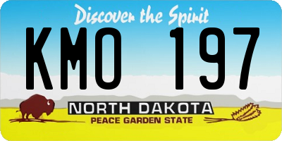 ND license plate KMO197