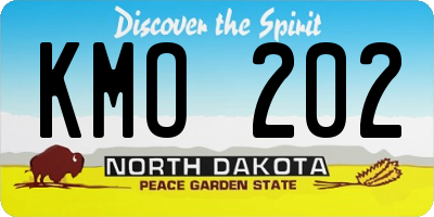 ND license plate KMO202