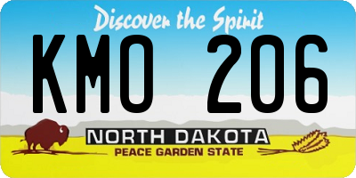 ND license plate KMO206