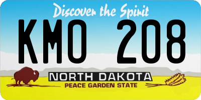 ND license plate KMO208