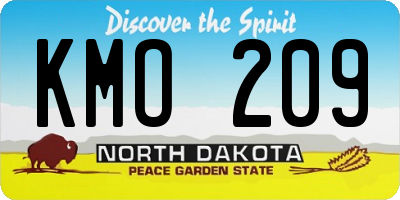 ND license plate KMO209