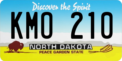 ND license plate KMO210