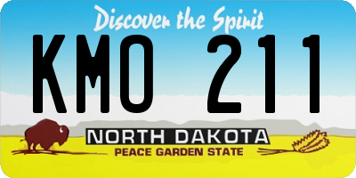 ND license plate KMO211