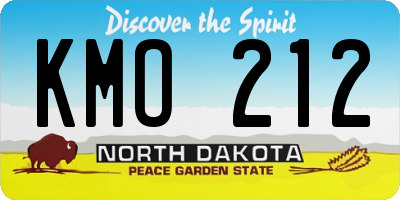 ND license plate KMO212