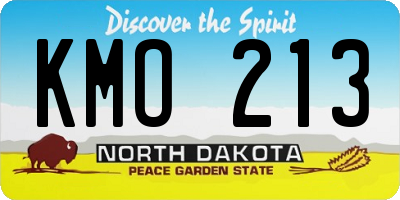 ND license plate KMO213