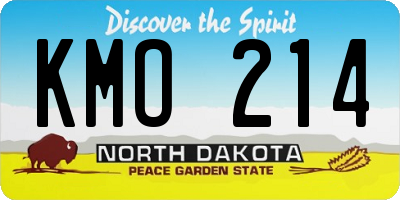 ND license plate KMO214