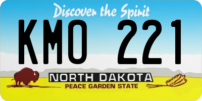 ND license plate KMO221