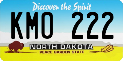 ND license plate KMO222