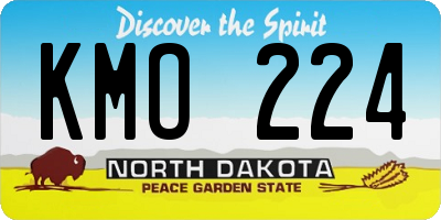 ND license plate KMO224