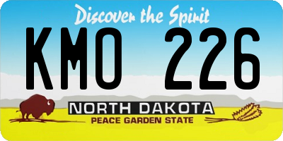 ND license plate KMO226