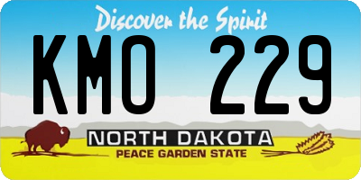 ND license plate KMO229