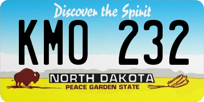 ND license plate KMO232