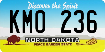ND license plate KMO236