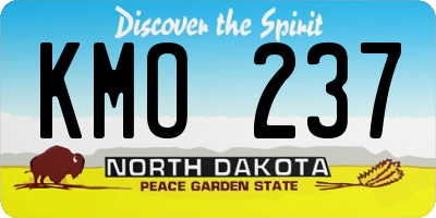 ND license plate KMO237