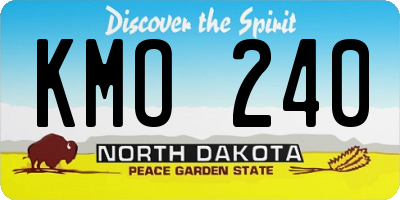 ND license plate KMO240