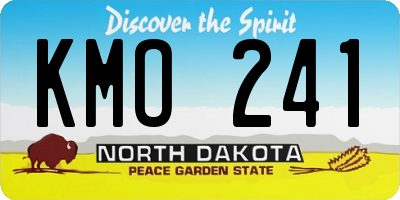 ND license plate KMO241