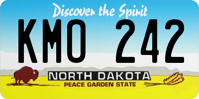 ND license plate KMO242