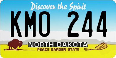 ND license plate KMO244