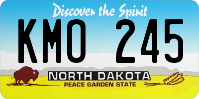 ND license plate KMO245