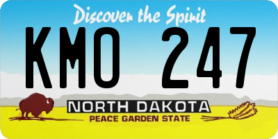 ND license plate KMO247